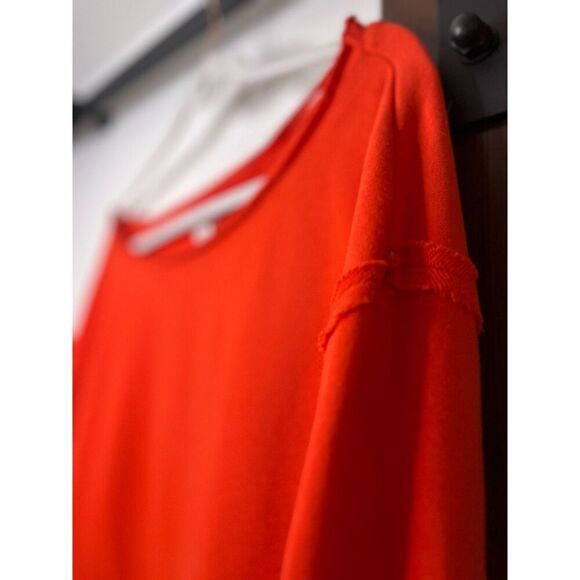 BDG UO Orange Cropped Distressed Crewneck Sweatshirt  - Excellent Condition ✨ - Picture 1 of 9